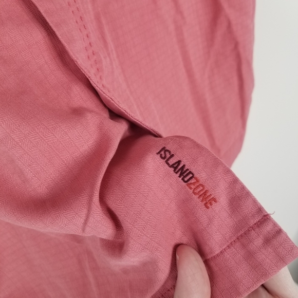 Tommy Bahama IslandZone Cool Max/Silk Blend Button Front Shirt Size S Salmon - Picture 10 of 13